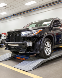 Toyota on vehicle lift | Great Lakes Toyota in Findlay OH