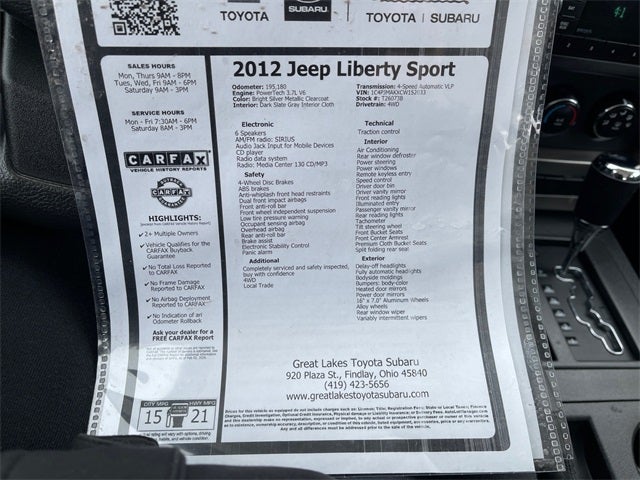 2012 Jeep Liberty Sport