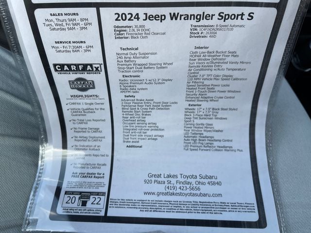 2024 Jeep Wrangler Sport S