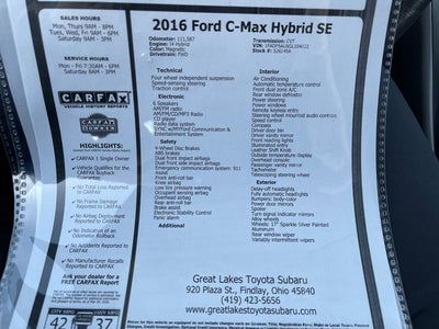 2016 Ford C-Max Hybrid SE