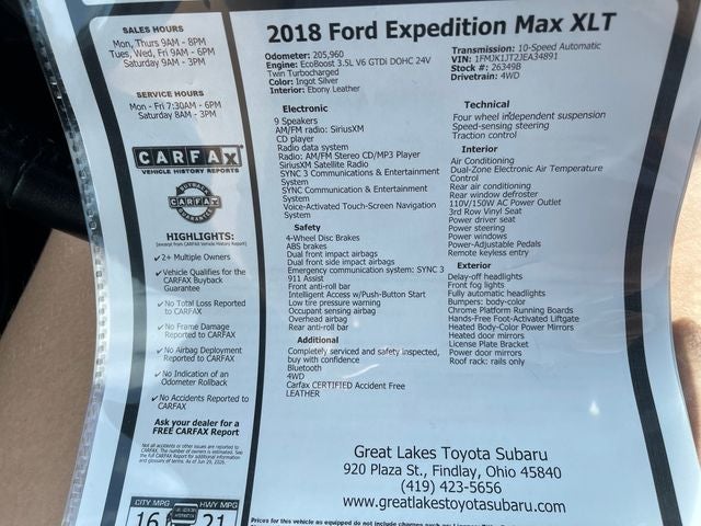 2018 Ford Expedition Max XLT