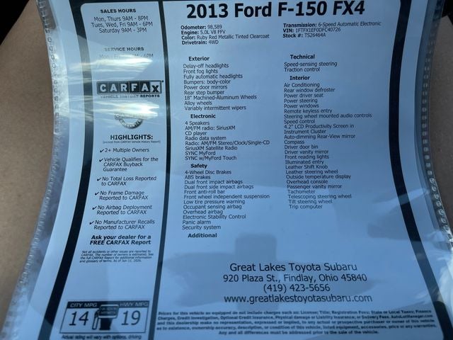2013 Ford F-150 FX4