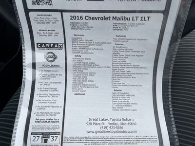 2016 Chevrolet Malibu LT 1LT