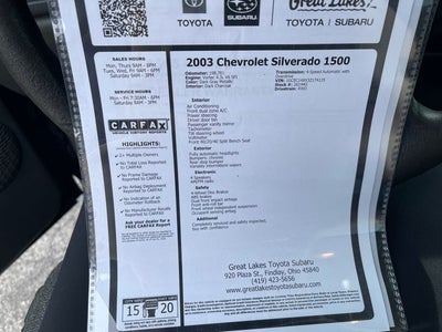 2003 Chevrolet Silverado 1500 Reg Cab 133.0" WB
