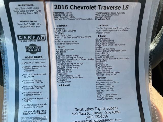 2016 Chevrolet Traverse LS