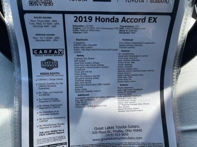 2019 Honda Accord EX