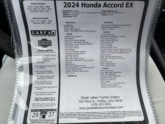 2024 Honda Accord EX