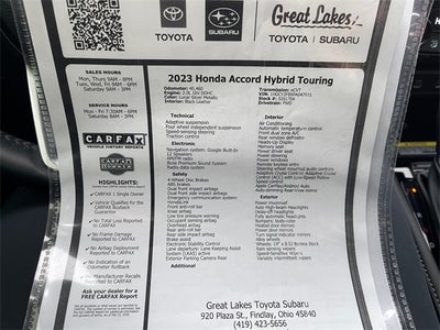 2023 Honda Accord Hybrid Touring