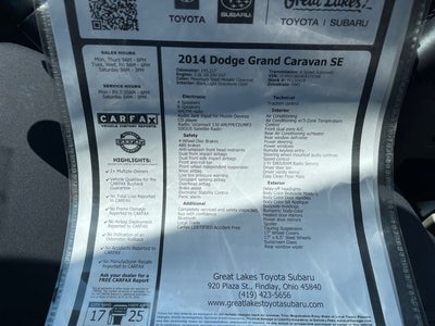 2014 Dodge Grand Caravan SE