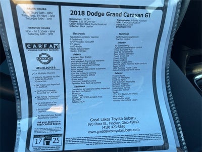 2018 Dodge Grand Caravan GT