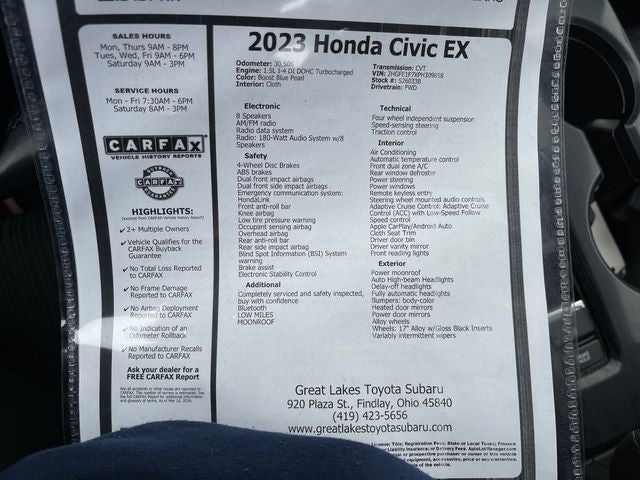 2023 Honda Civic EX