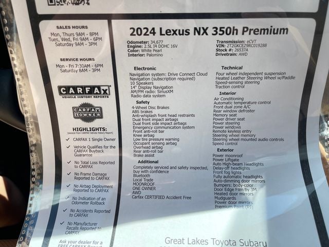2024 Lexus NX 350h Premium