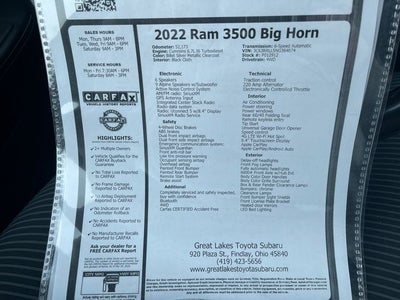 2022 RAM 3500 Big Horn