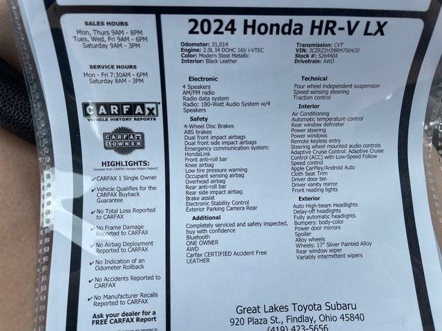 2024 Honda HR-V LX