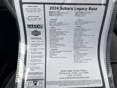 2024 Subaru Legacy Base