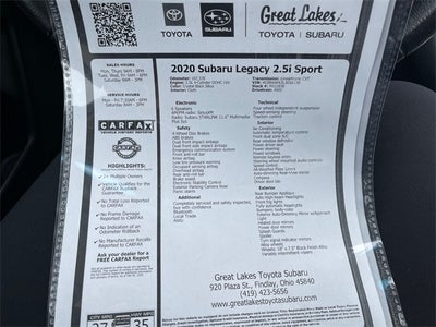 2020 Subaru Legacy 2.5i Sport