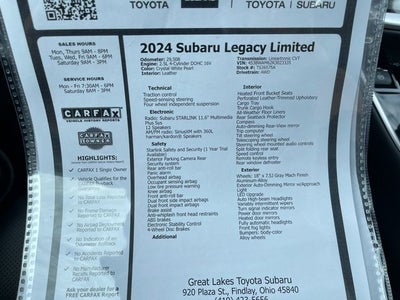 2024 Subaru Legacy Limited