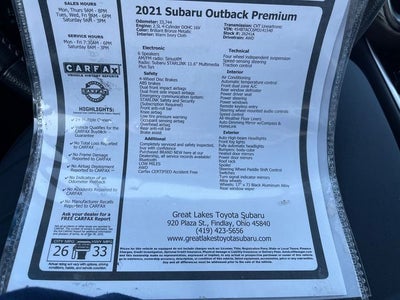 2021 Subaru Outback Premium