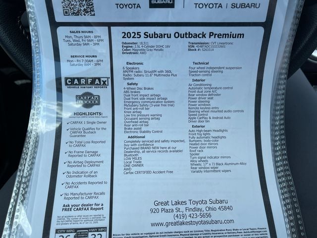 2025 Subaru Outback Premium