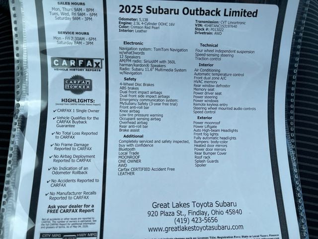 2025 Subaru Outback Limited