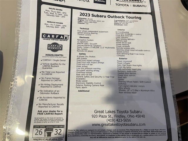 2023 Subaru Outback Touring