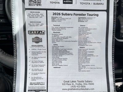 2026 Subaru Forester Touring