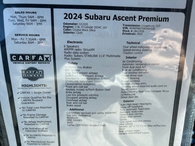 2024 Subaru Ascent Premium