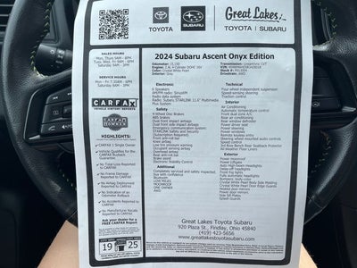 2024 Subaru Ascent Onyx Edition