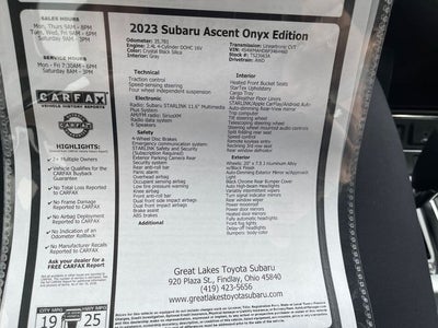 2023 Subaru Ascent Onyx Edition