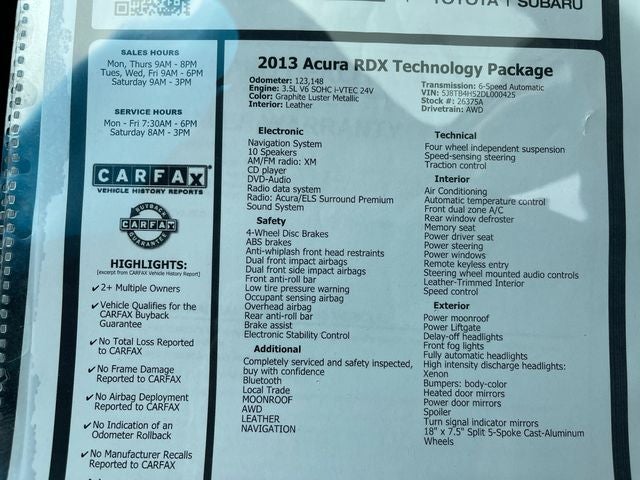2013 Acura RDX Technology Package