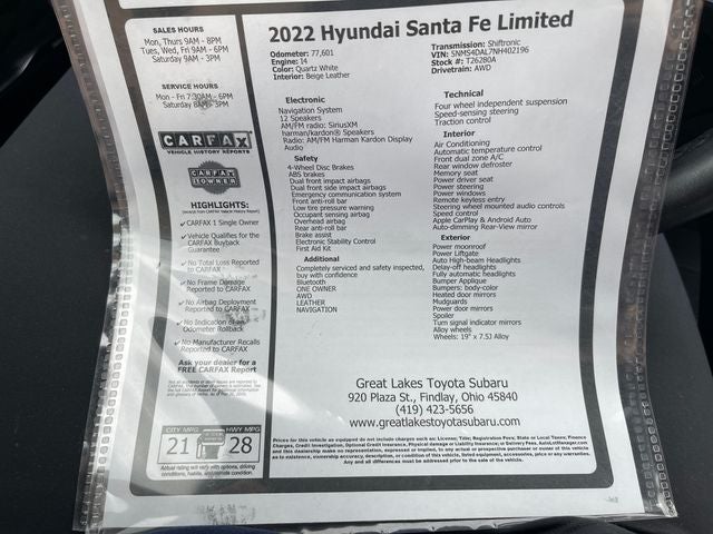 2022 Hyundai Santa Fe Limited