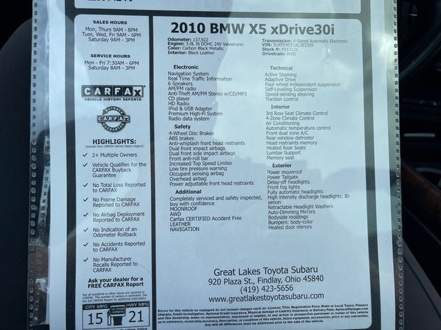 2010 BMW X5 xDrive30i