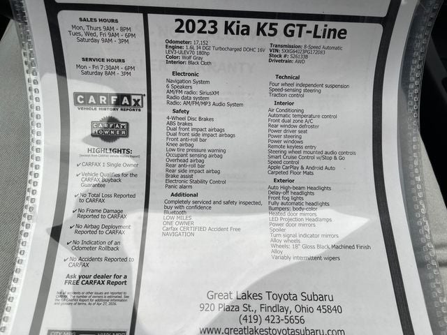2023 Kia K5 GT-Line