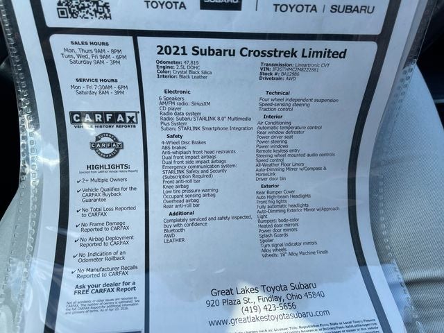 2021 Subaru Crosstrek Limited