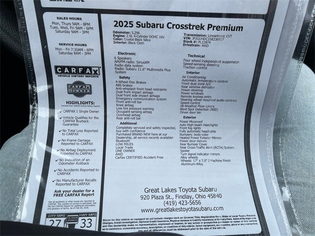 2025 Subaru Crosstrek Premium