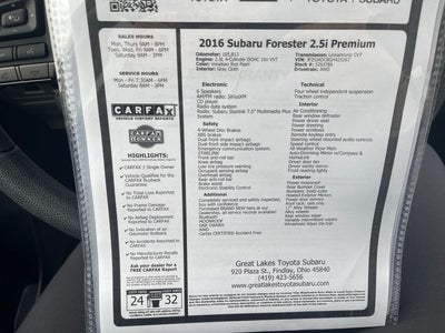 2016 Subaru Forester 2.5i Premium