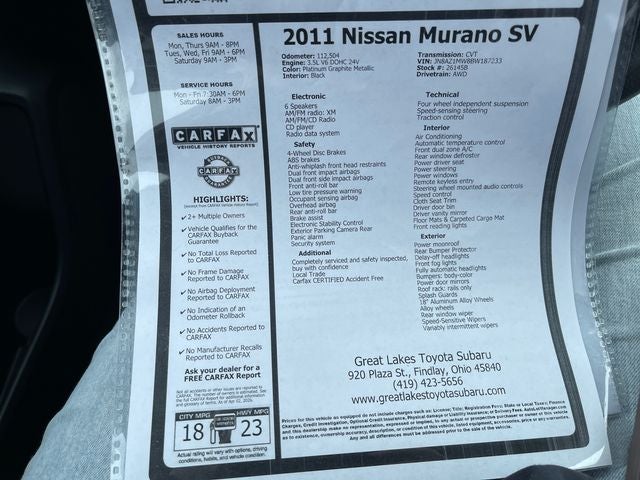 2011 Nissan Murano SV