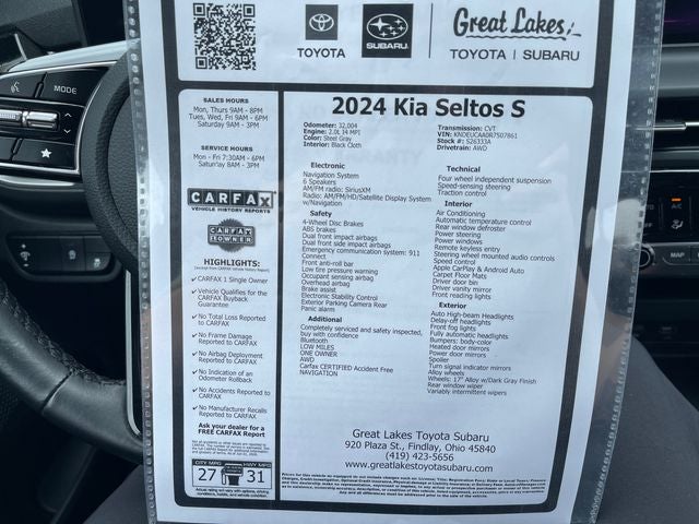 2024 Kia Seltos S