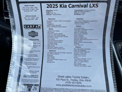 2025 Kia Carnival LXS