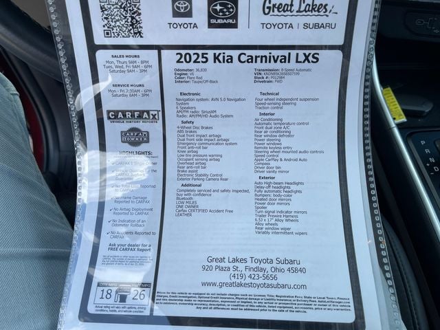 2025 Kia Carnival LXS