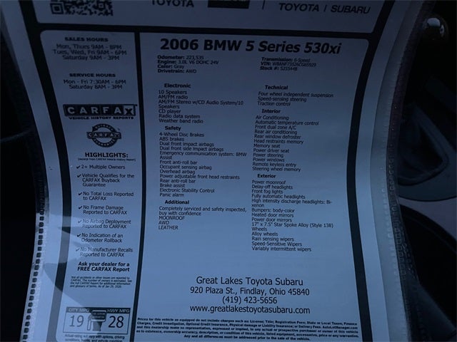 2006 BMW 5 Series 530xi