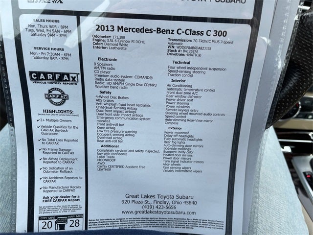 2013 Mercedes-Benz C-Class C 300