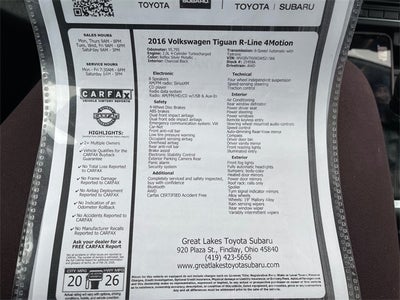 2016 Volkswagen Tiguan R-Line 4Motion