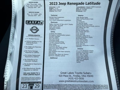 2023 Jeep Renegade Latitude