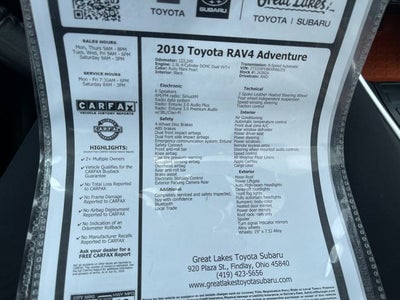 2019 Toyota RAV4 Adventure