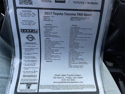 2017 Toyota TACOMA TRD SPORT TRD Sport