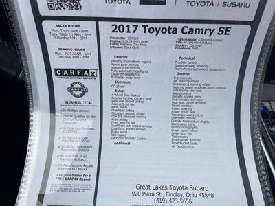 2017 Toyota CAMRY SE