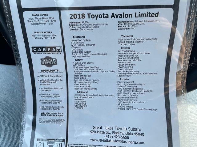 2018 Toyota AVALON Limited