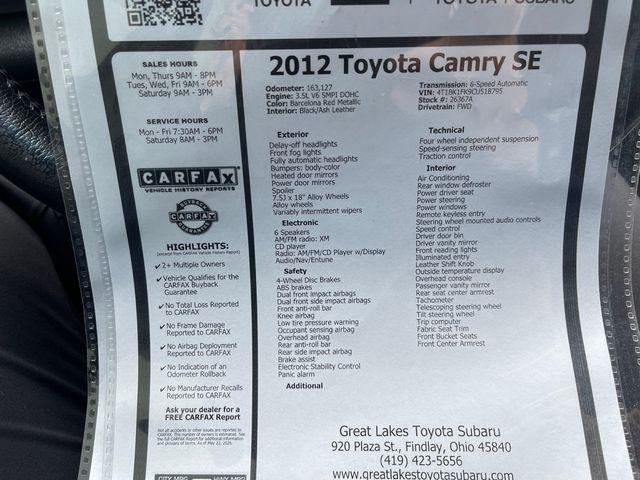2012 Toyota CAMRY SE