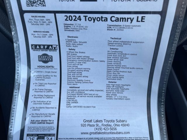 2024 Toyota Camry LE